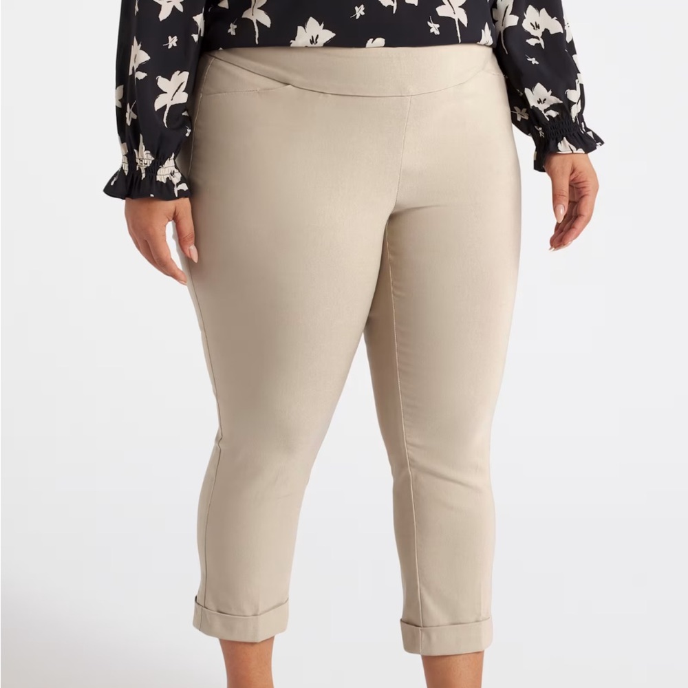 TRIBAL Fia‎ Cuffed Cropped Trouser Tan 18W Stitch Fix New With Tags